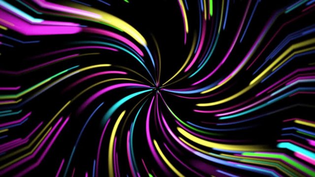 Amazing Abstract colorful Spiral Background. Neon lights. CGI. Motion Spin Hypnotic Loop