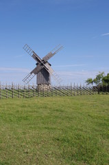 Fototapeta na wymiar Windmill on Estonian Island Saaremaa