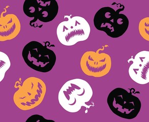 Halloween orange festive seamless pattern