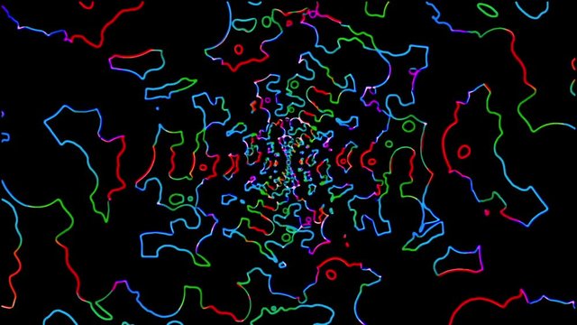 Squiggling neon colors, animation
