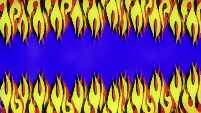 Cartoon flames background, animation