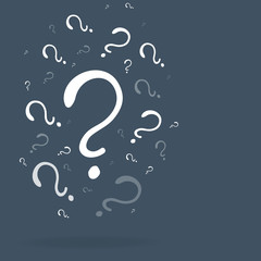 Question signs colorful vector illustration, problem and priority challenge concept. Flat design  background for web and print.  Ask for help, asking questions, FAQ sign. Question mark stamp.