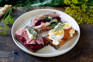 Selection of Scandinavian open sandwiches