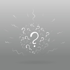 Question signs colorful vector illustration, problem and priority challenge concept. Flat design  background for web and print.  Ask for help, asking questions, FAQ sign. Question mark stamp.