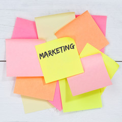 Marketing and advertisement office business concept desk note paper