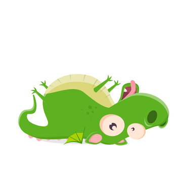 recommend clip art: funny cartoon illustration of a dragon lying on its back