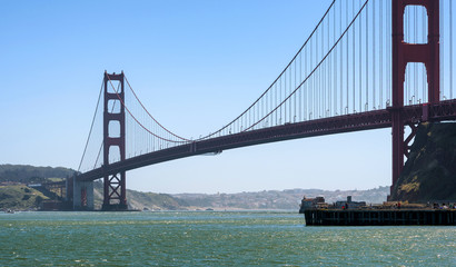 Fototapeta na wymiar Golden Gate Bridge (San Francisco) taken from Horseshoe bay.