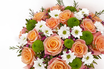 Beautiful flower bouquet, isolated on white background