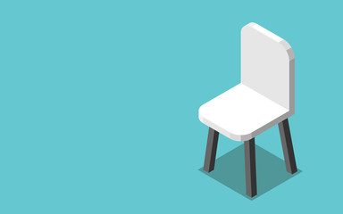 One isometric white chair