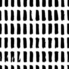 Seamless vector pattern. Simple shapes background. Many hand drawn isolated triangles, circles, rings, dots, brushstrokes. Geometric pattern for clothes, prints, fabric, invitations, cards.