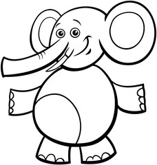 funny elephant cartoon character color book