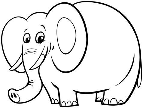 recommend clip art: African elephant cartoon character color book