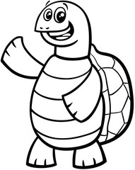 tortoise cartoon animal character color page