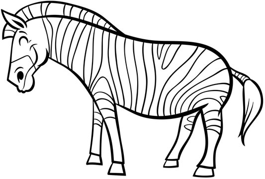 Zebra Cartoon Character Coloring Page