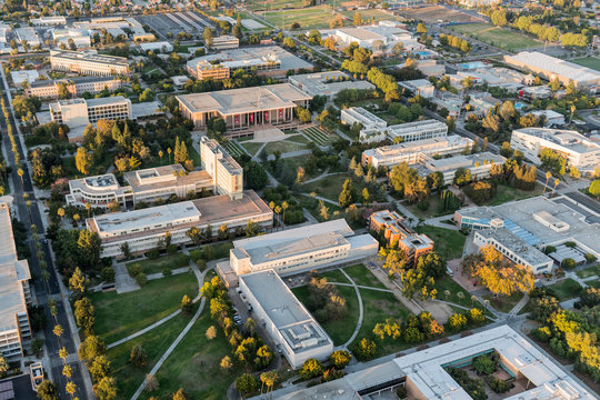 Late Afternoon Aerial View Of California State University Northridge Central Campus Buildings On October 21, 2018 In Los Angeles, California, USA.