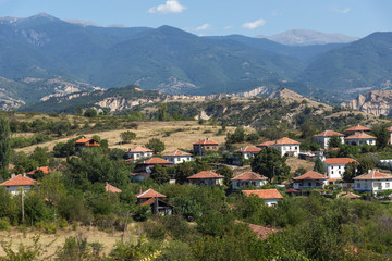 Fototapeta na wymiar Lozenitsa Village and Vine plantations near town of Melnik, Bulgaria