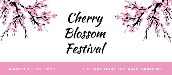 cherry blossom banner template