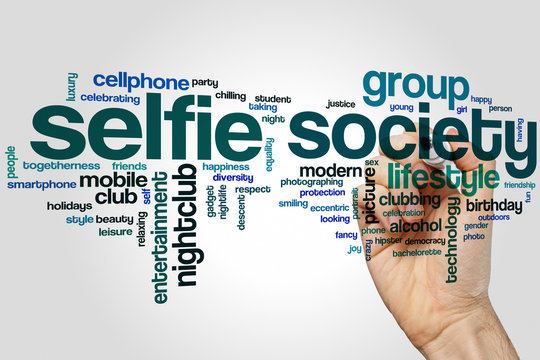 Selfie society word cloud