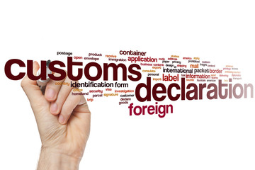 Customs declaration word cloud