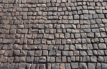 Background of cobblestone pavement