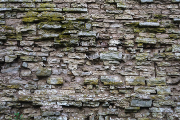 Texture of old limestone wall