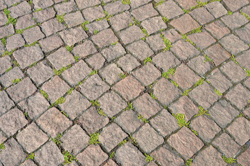Cobblestone pavement texture