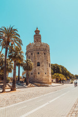 Fototapeta na wymiar Torre del Oro en Sevilla, España