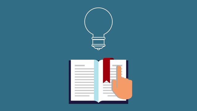 education learning with book animation