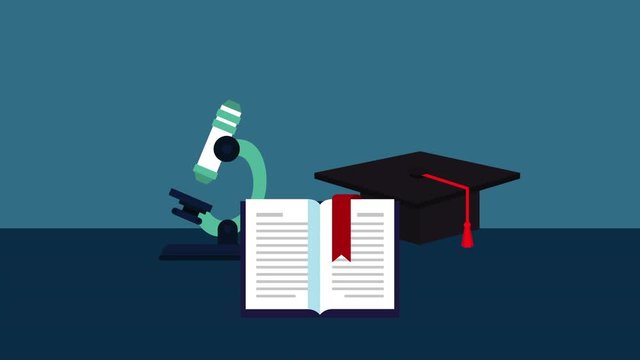 education learning with book animation