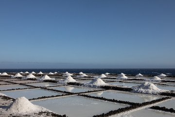 View of saltwork in canary Island La Palma