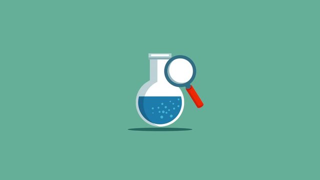 education learning with tube test and magnifying animation