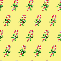 Christmas gingerbread seamless pattern. Ginger cookies on colored background. Watercolor illustration. Cute Xmas background for wallpaper, gift paper, pattern fills, textile, greetings cards