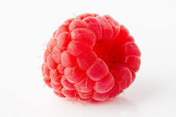 Raspberries isolated on a white background. Raspberry clipping path. for design close-up