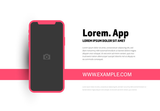 Diagram with Smartphone Mockup and Pink Accents