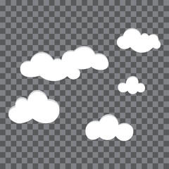 Set of cartoon clouds, vector illustration.