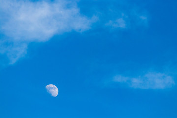 Cloudy blue sky with a nice clear moon