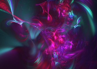 3D rendering abstract fractal light background.
