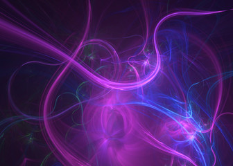 3D rendering abstract fractal light background.