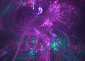 3D rendering abstract fractal light background.