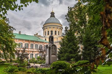 Fototapeta na wymiar Holy Trinity (Troitsky) Cathedral in Saint Alexander Nevsky Lavra