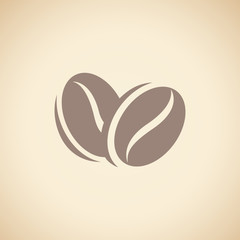 Brown Coffee Beans Icon isolated on a Beige Background Vector Illustration