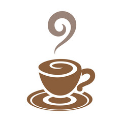Brown Coffee Cup Icon isolated on a White Background Vector Illustration