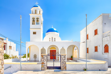 Fototapeta na wymiar Anastasi Church on Santorini Island in Greece in Vurvulos (Vourvoulos) Village