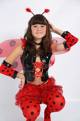 Woman in a carnival costume ladybird