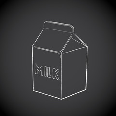 Chalkboard Drawing of Milk Box Icon on a Blackboard Vector Illustration