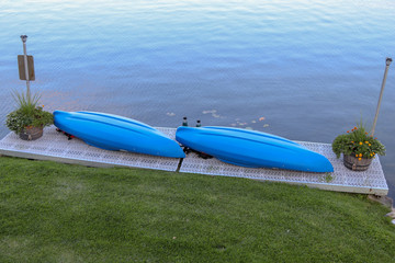 Kayaks on a Dock