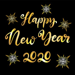 Merry Christmas and happy new year lettering.