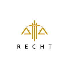 law logo in simple line gold color balance icon company abstract design