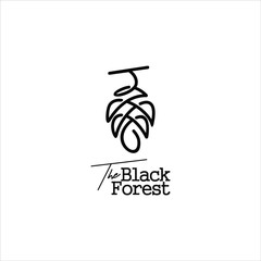  pine cone logo simple modern line with black color design idea