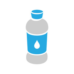 Grey and Blue Water Icon isolated on a White Background Vector Illustration